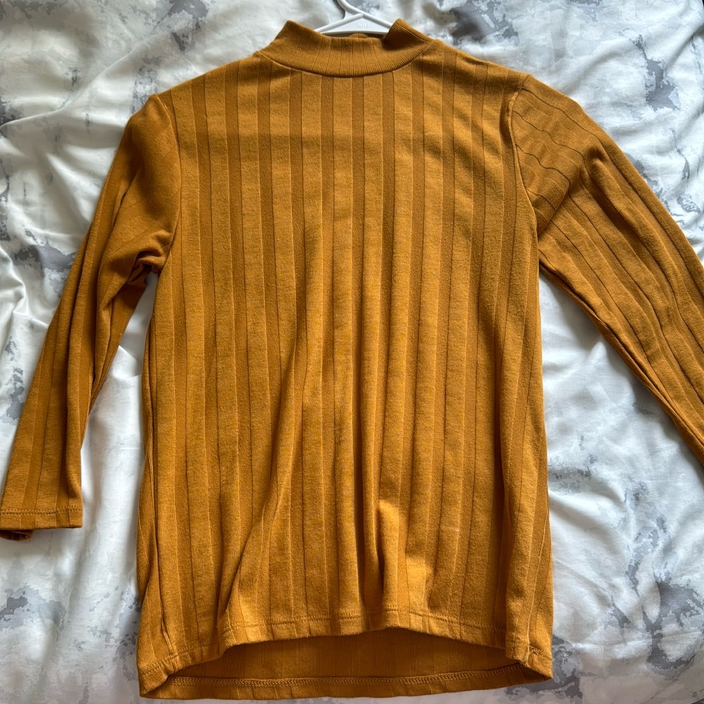 Mustard yellow, long sleeve turtle neck